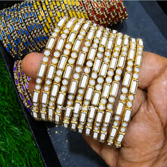 Ceramic White Colour Kamala Glass Bangles