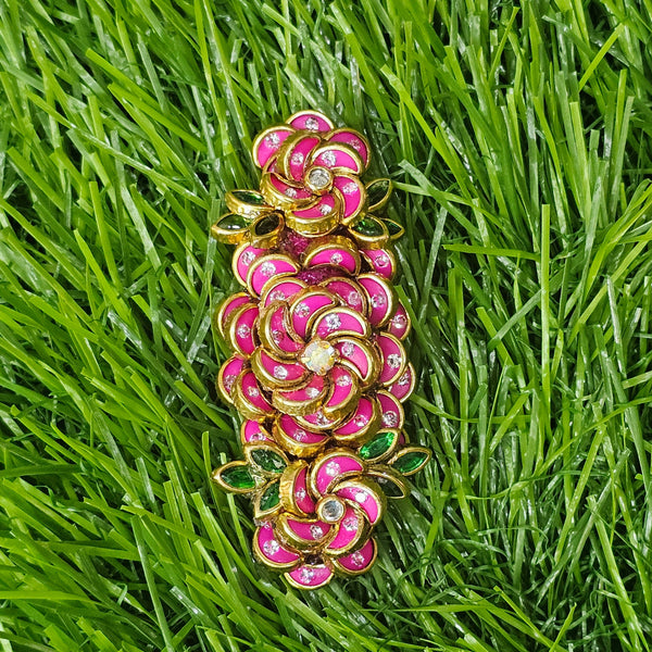 Pink Rose Designer Saree Pin