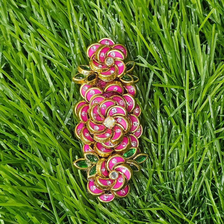 Pink Rose Designer Saree Pin