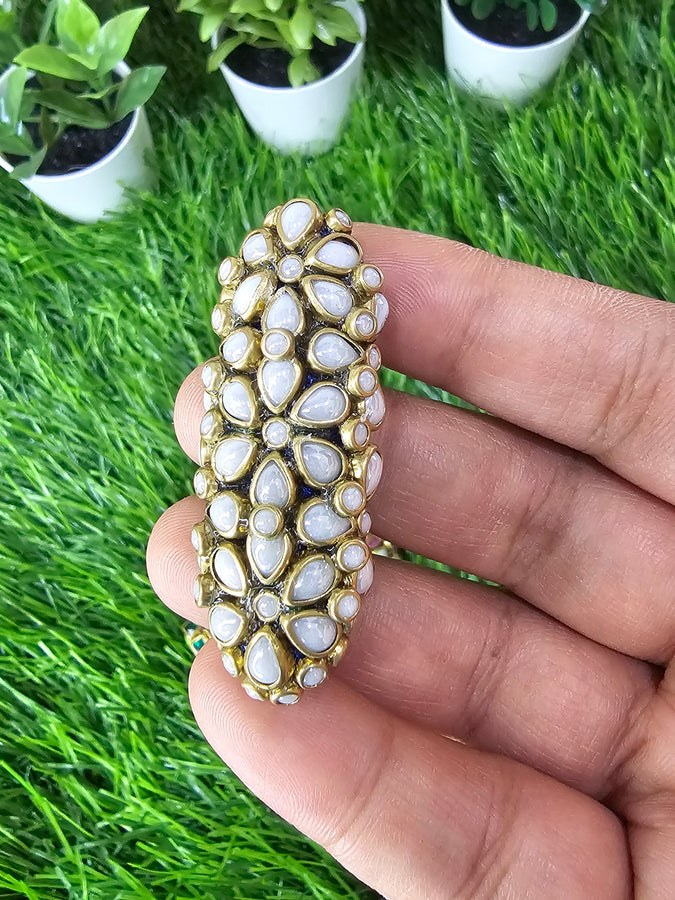 Pearl White Saree Pin