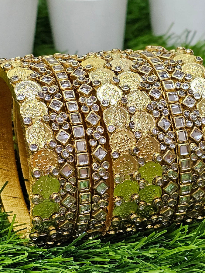 Lakshmi Coin Gold Bangles set