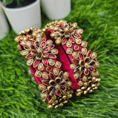 Red flower Kada Bangle