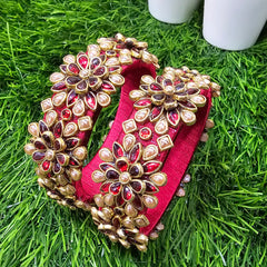 Red flower Kada Bangle