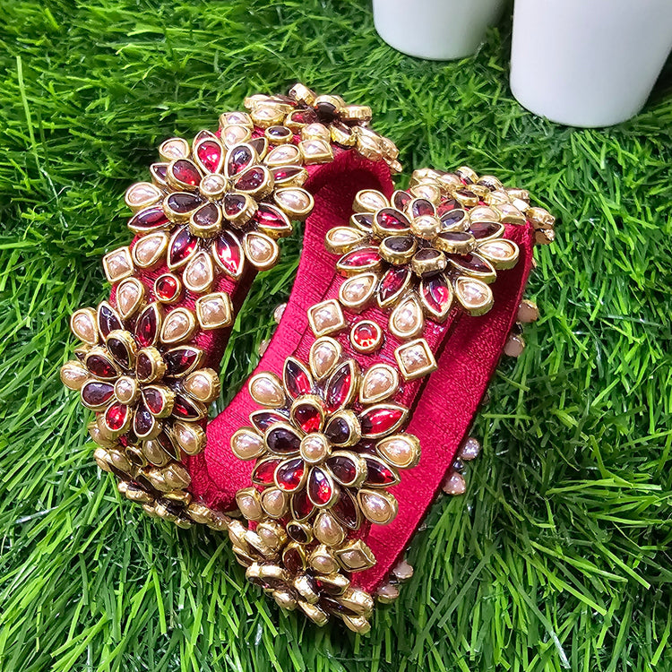 Red flower Kada Bangle