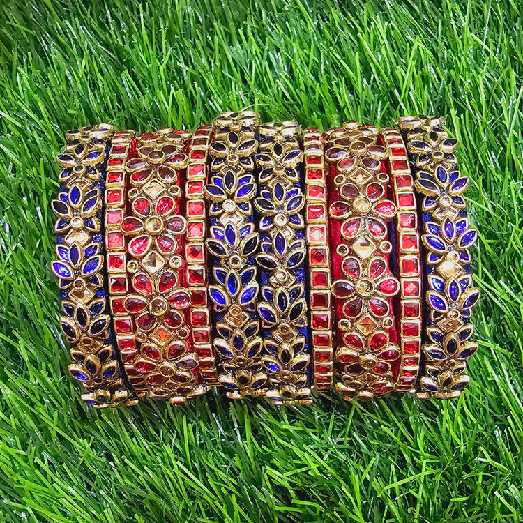 DarkBlue Lily And Red Floral Set