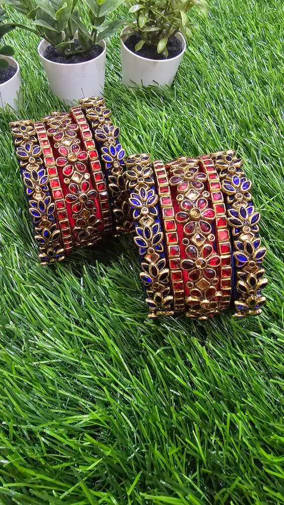 DarkBlue Lily And Red Floral Set