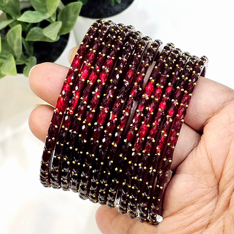 Maroon OG RainDrop Glass Bangles