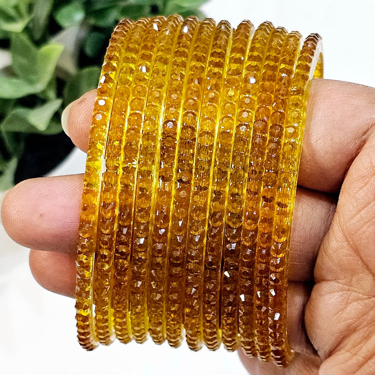 Golden Ananya Crystal Glass Bangles