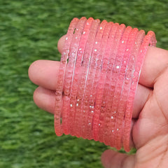 Baby pink Ananya Crystal Glass Bangles