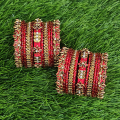 Mandara Red Lotus-Gold Floral Set