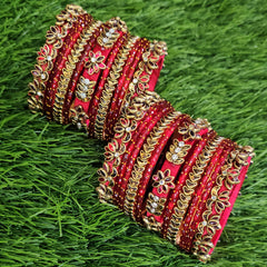 Mandara Red Lotus-Gold Floral Set