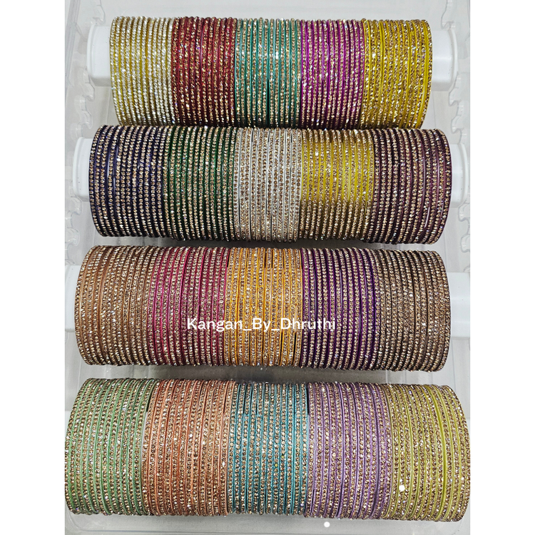  Amulya Stone Glass Bangles