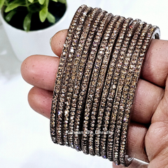 Antic Coffee Colour Amulya Stone Glass Bangles1