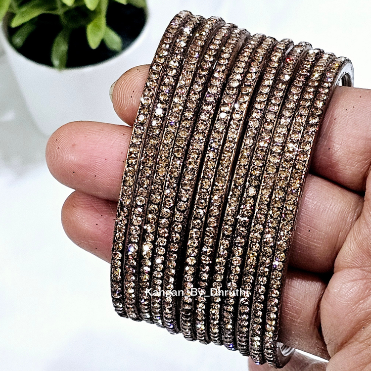 Antic Coffee Colour Amulya Stone Glass Bangles1