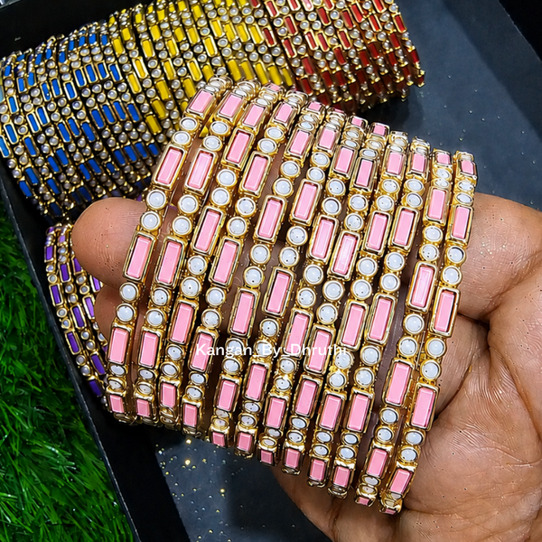 Baby Pink Colour Kamala Glass Bangles