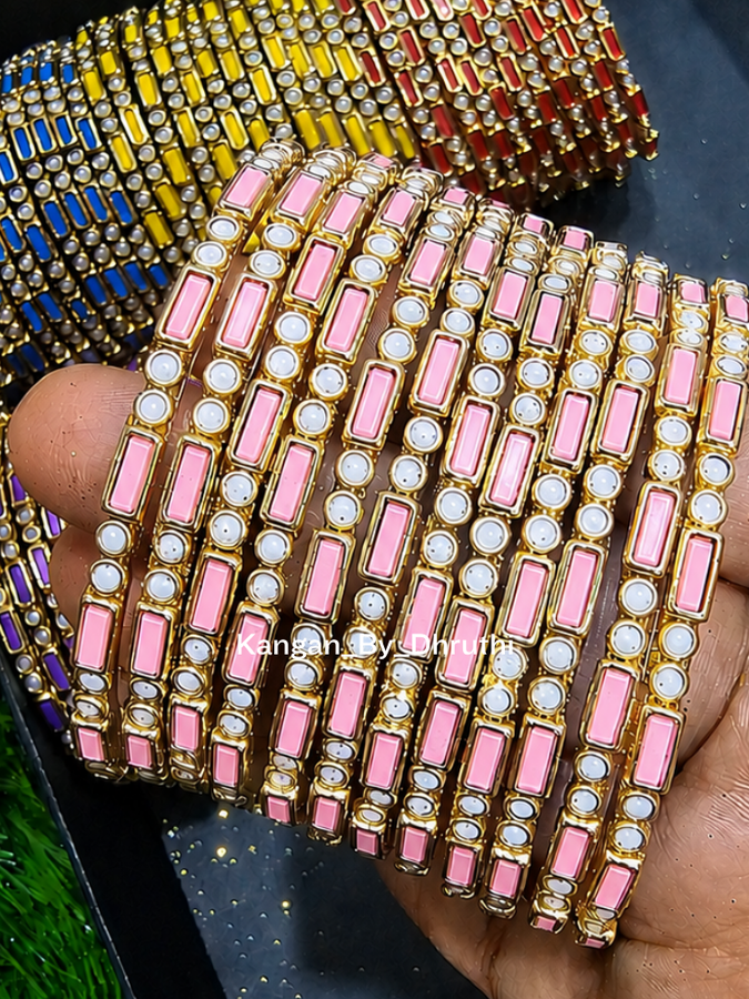 Baby Pink Colour Kamala Glass Bangles