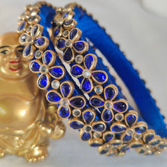Blue Drop Silk Thread Bangles