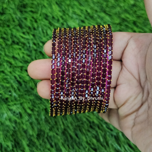 Wine Colour Jalwa Glass Bangles