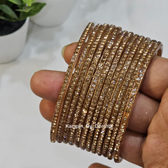 Copper Colour Amulya Stone Glass Bangles1