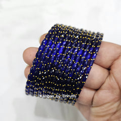 Dark Blue RainDrop Glass Bangles