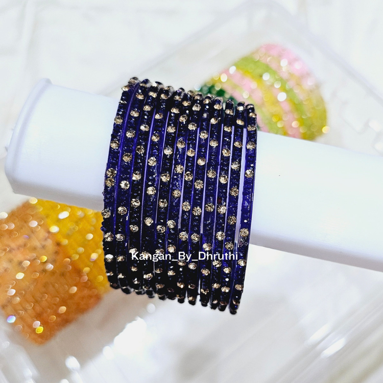 Dark Blue Colour Aarna Glass Bangles1
