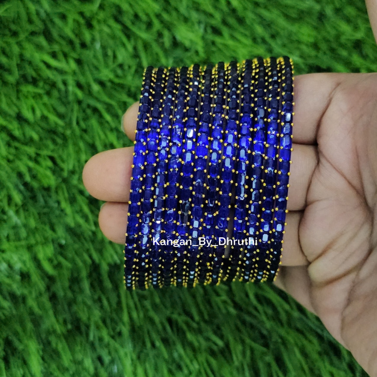 Dark Blue Colour Jalwa Glass Bangles