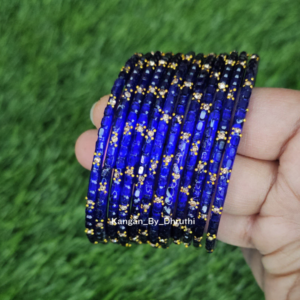 Dark Blue Colour Laya Glass Bangles