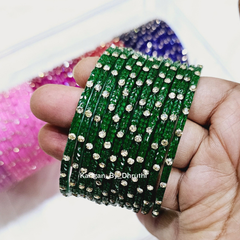 Dark Green Colour Aarna Glass Bangles