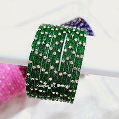 Dark Green Colour Aarna Glass Bangles1