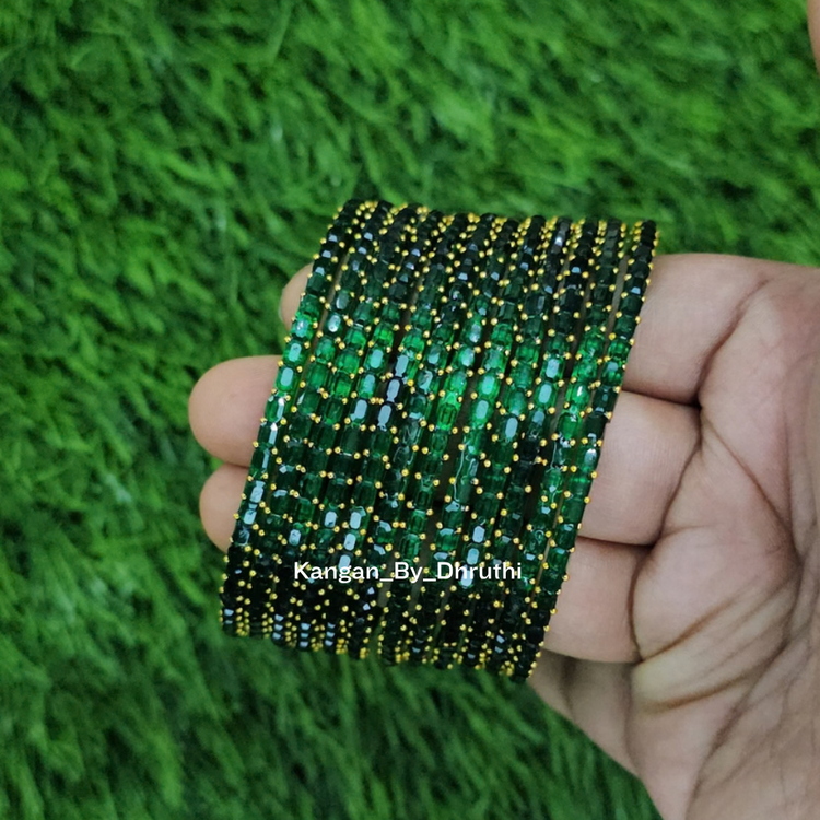 Dark Green Colour Jalwa Glass Bangles