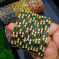 Dark Green Colour Kamala Glass Bangles