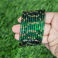 Dark Green Colour Laya Glass Bangles1