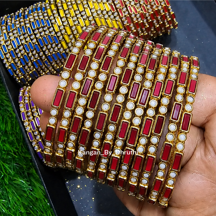 Dark Maroon Colour Kamala Glass Bangles
