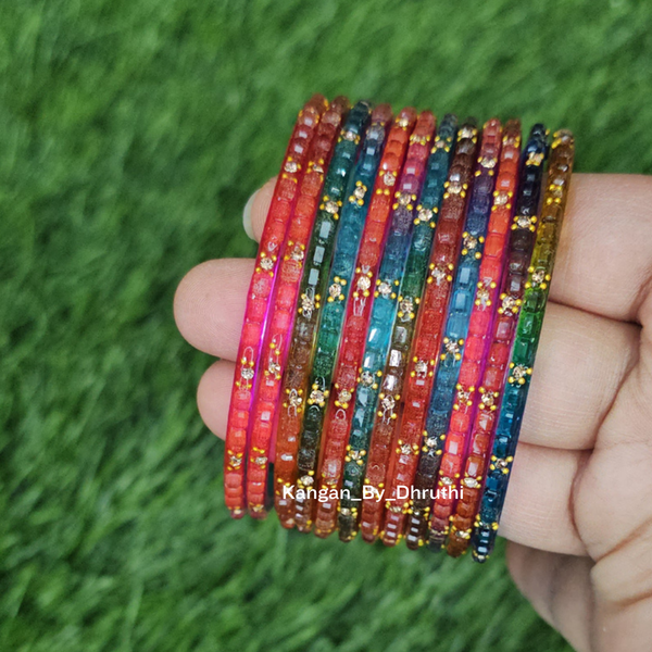 Dark Multi-Coloured Laya Glass Bangles
