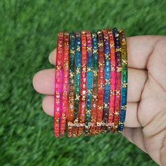 Dark Multi-Coloured Laya Glass Bangles1