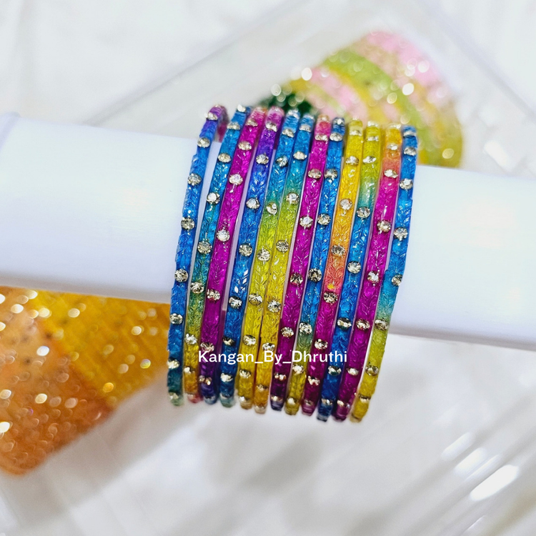 Dark Multi Colour Aarna Glass Bangles1