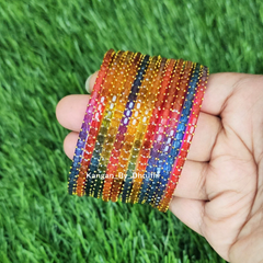 Dark Multi Colour Jalwa Glass Bangles1