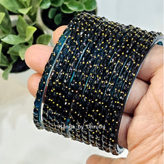 Dark Radium Raindrop Glass Bangles