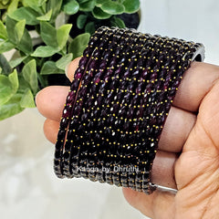 Dark Wine Raindrop Glass Bangles