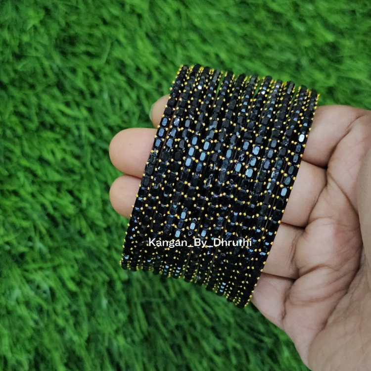 Deep Black Colour Jalwa Glass Bangles1