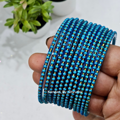 Firozi Light Blue Colour Tara Pearl Glass Bangles1