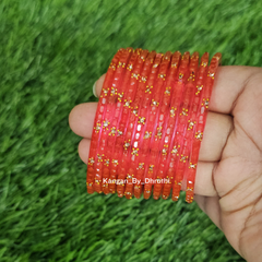 Gajri Colour Laya Glass Bangles