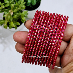 Gajri Colour Tara Pearl Glass Bangles1