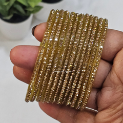 Gold Colour Amulya Stone Glass Bangles