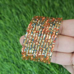 Gold Raaga Printed Glass Bangles1