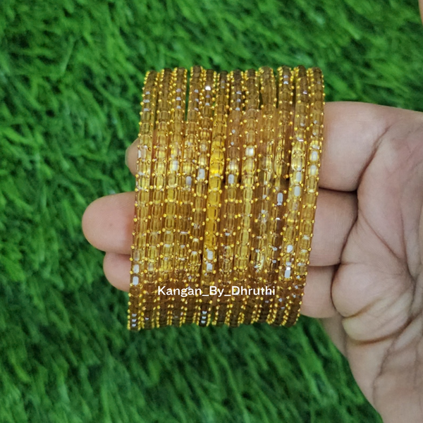 Golden Colour Jalwa Glass Bangles