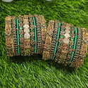Ganesha charm & Lakshmi Coin Bangle Green Set