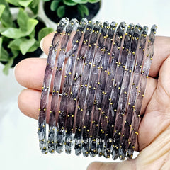 Grey Raindrop Glass Bangles