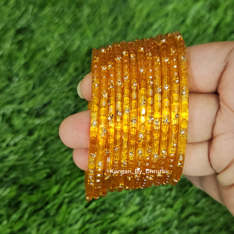 Haldi Yellow Colour Laya Glass Bangles