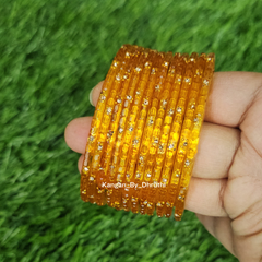 Haldi Yellow Colour Laya Glass Bangles1